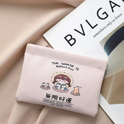 Casual Elegant Cartoon Pu Leather Square Makeup Bags