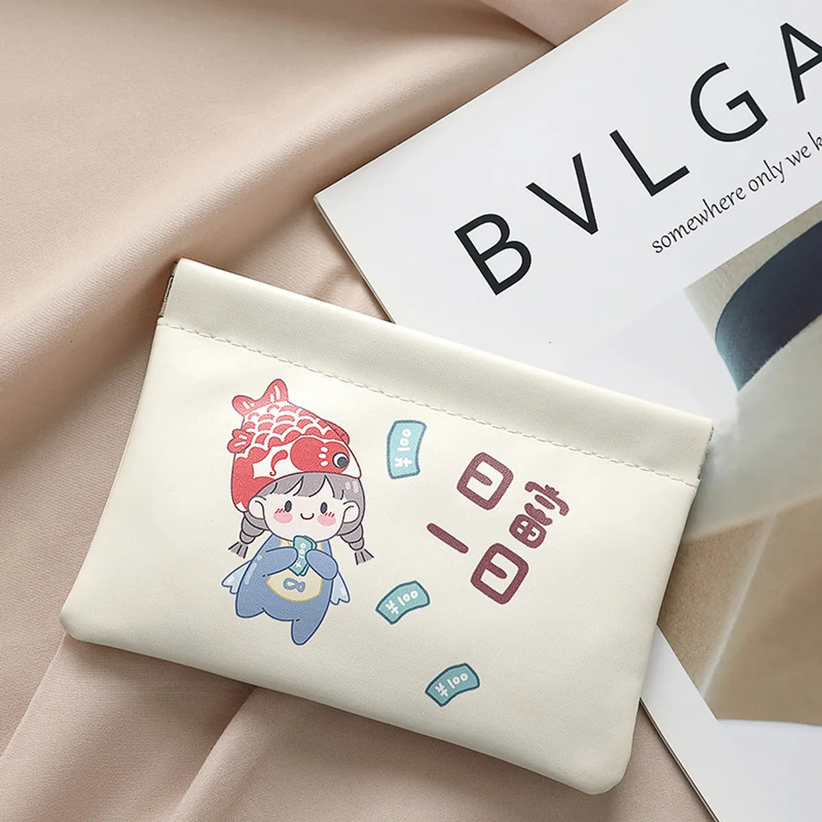 Casual Elegant Cartoon Pu Leather Square Makeup Bags