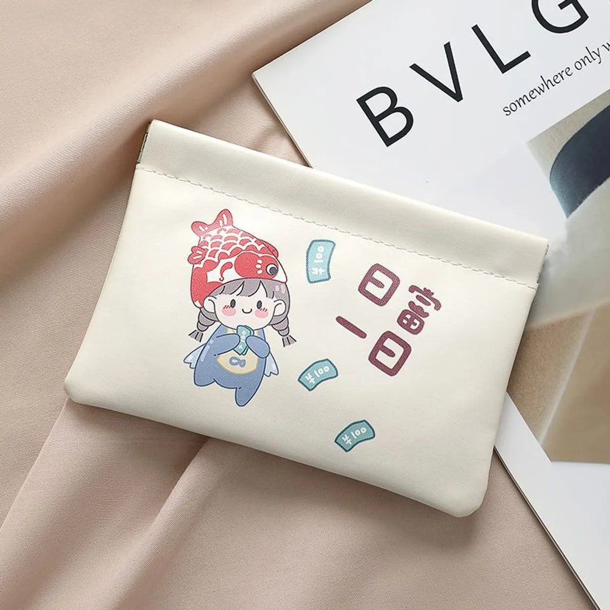 Casual Elegant Cartoon Pu Leather Square Makeup Bags