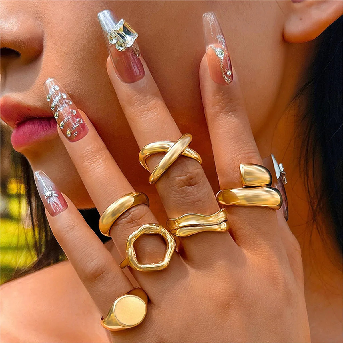 Casual Elegant Classic Style Geometric Alloy Women's Open Rings Rings