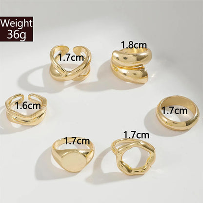 Casual Elegant Classic Style Geometric Alloy Women's Open Rings Rings