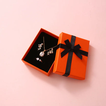 Casual Elegant Color Block Bow Knot Paper Jewelry Packaging Bags Jewelry Boxes