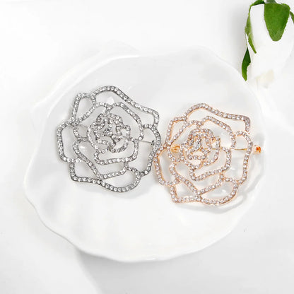 Casual Elegant Flower Alloy Inlay Rhinestones Women'S Brooches