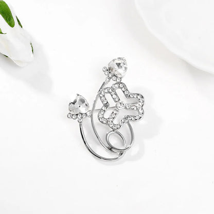 Casual Elegant Flower Alloy Inlay Rhinestones Women'S Brooches