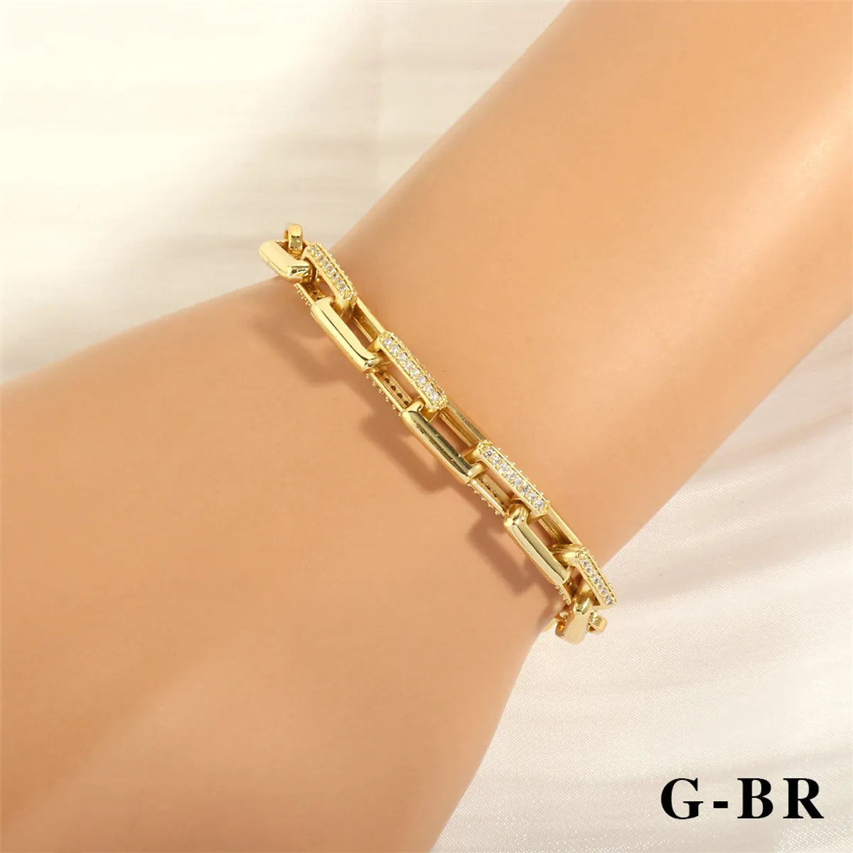 Casual Elegant Geometric Copper Zircon Bracelets Necklace 1 Piece