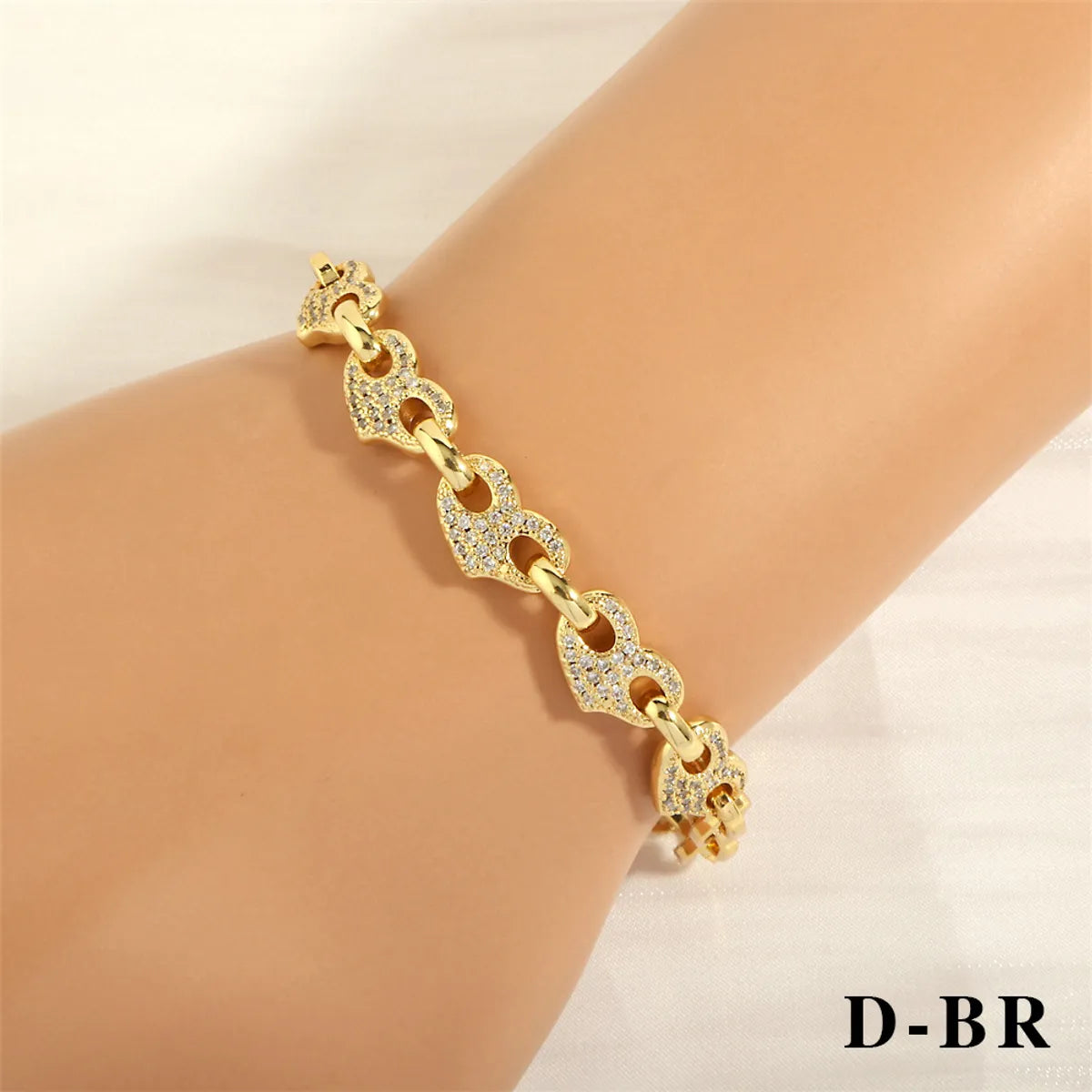 Casual Elegant Geometric Copper Zircon Bracelets Necklace 1 Piece