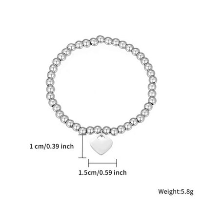 Casual Elegant Heart Shape 304 Stainless Steel Bracelets In Bulk