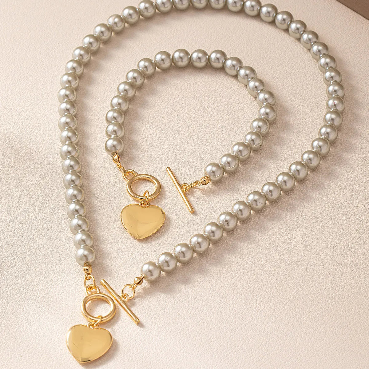 Casual Elegant Heart Shape Alloy Plastic Women's Jewelry Set