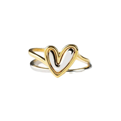 Casual Elegant Heart Shape Alloy Plating Women'S Rings