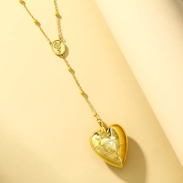 Casual Elegant Heart Shape Stainless Steel Plating Pendant Necklace