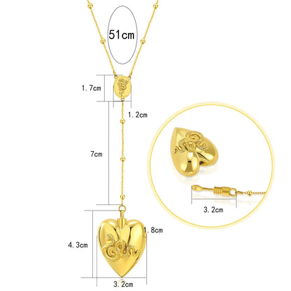 Casual Elegant Heart Shape Stainless Steel Plating Pendant Necklace