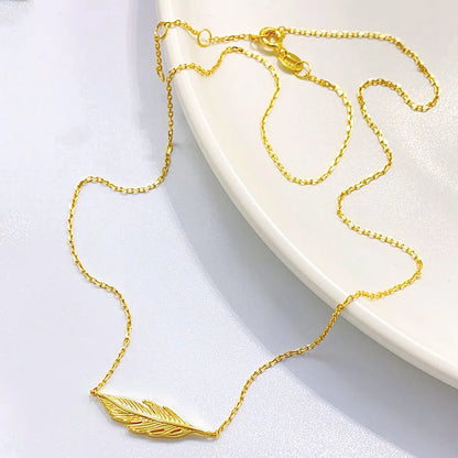 Casual Elegant Leaf Sterling Silver Plating Pendant Necklace