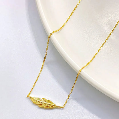 Casual Elegant Leaf Sterling Silver Plating Pendant Necklace