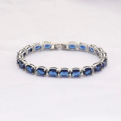 Casual Elegant Luxurious Geometric Oval Copper Inlay Zircon Bracelets