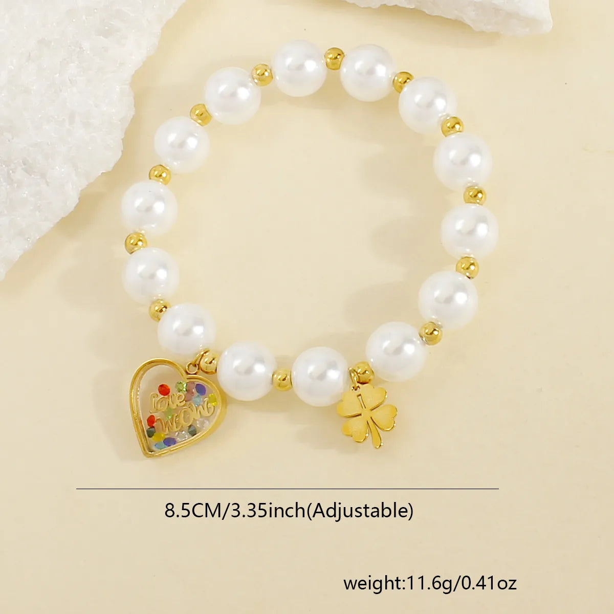 Casual Elegant Luxurious Heart Shape Flower Imitation Pearl Wholesale Bracelets