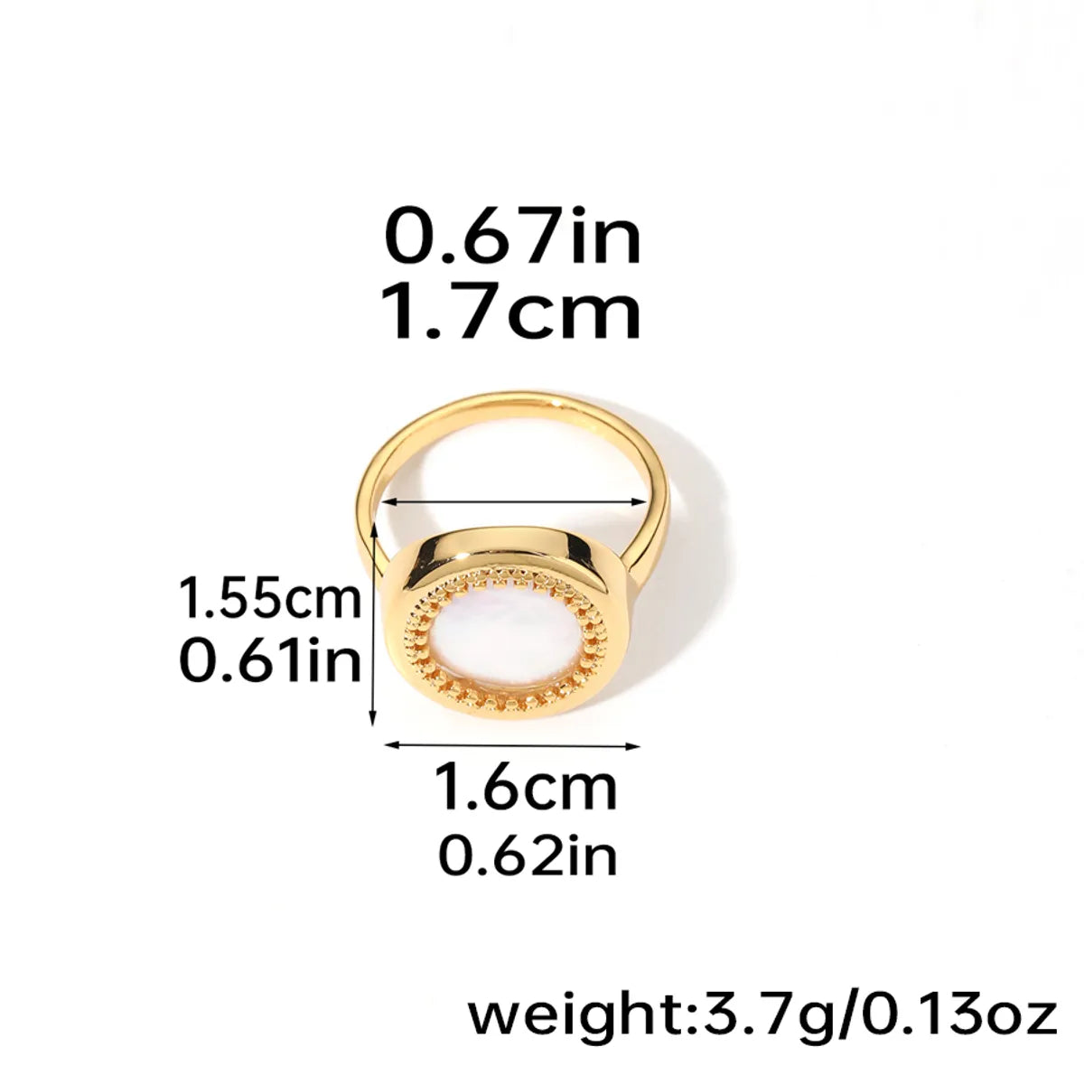 Casual Elegant Retro Pearl Copper Inlay Natural Stone Freshwater Pearl Agate 18k Gold Plated Open Rings