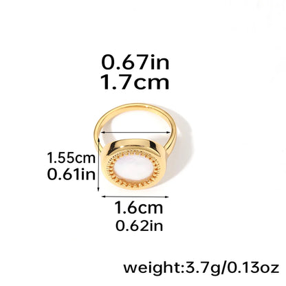 Casual Elegant Retro Pearl Copper Inlay Natural Stone Freshwater Pearl Agate 18k Gold Plated Open Rings