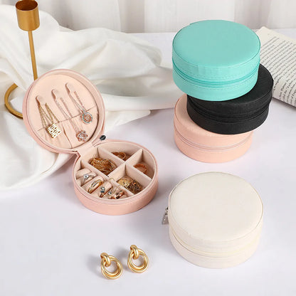 Casual Elegant Round Solid Color Pvc Jewelry Boxes