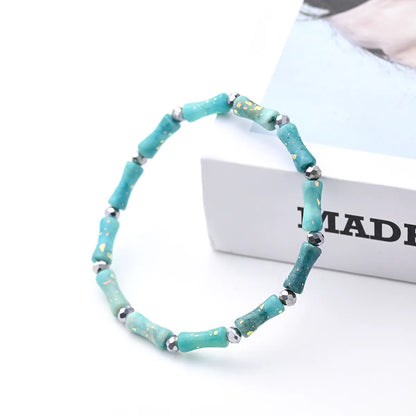 Casual Elegant Simple Style Asymmetrical Irregular Marble Natural Stone Glass Wholesale Bracelet