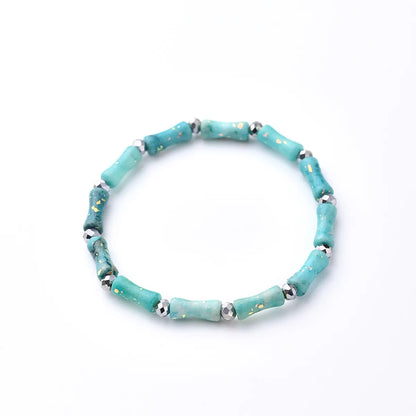 Casual Elegant Simple Style Asymmetrical Irregular Marble Natural Stone Glass Wholesale Bracelet