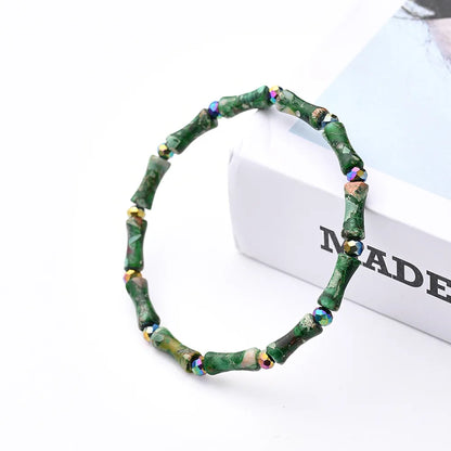 Casual Elegant Simple Style Asymmetrical Irregular Marble Natural Stone Glass Wholesale Bracelet