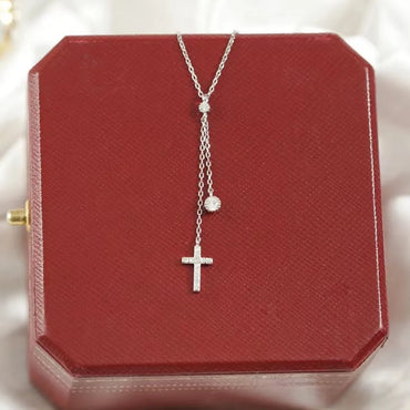 Casual Elegant Simple Style Cross Sterling Silver Plating Silver Plated Pendant Necklace