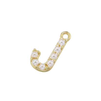 Casual Elegant Simple Style Letter Copper Plating Inlay Artificial Pearls 18k Gold Plated Charms