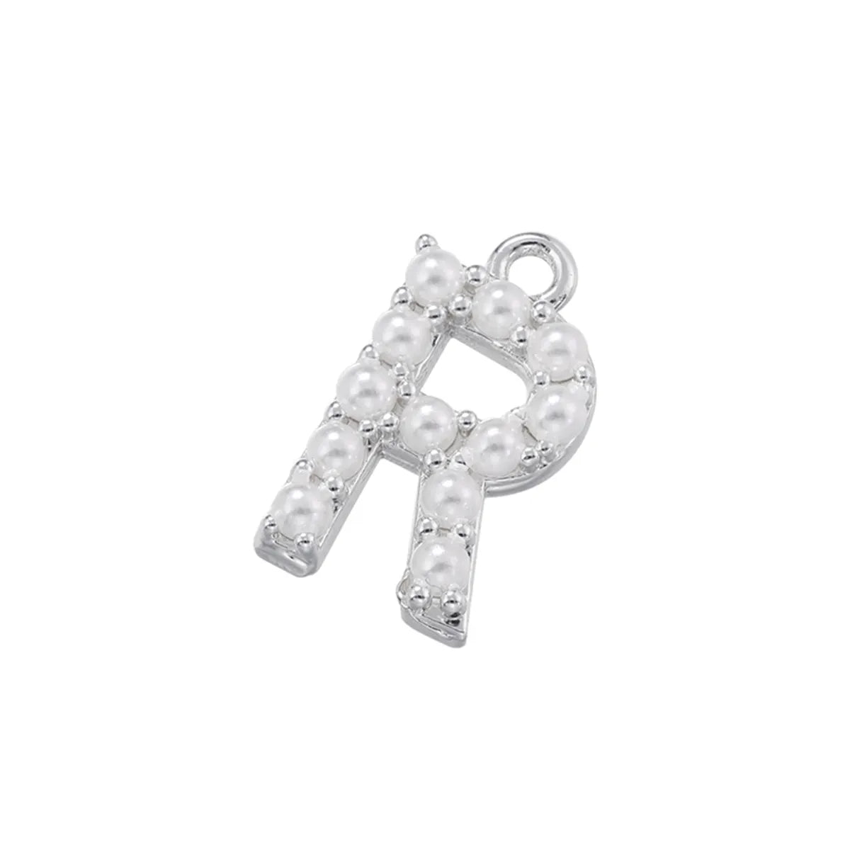 Casual Elegant Simple Style Letter Copper Plating Inlay Artificial Pearls 18k Gold Plated Charms