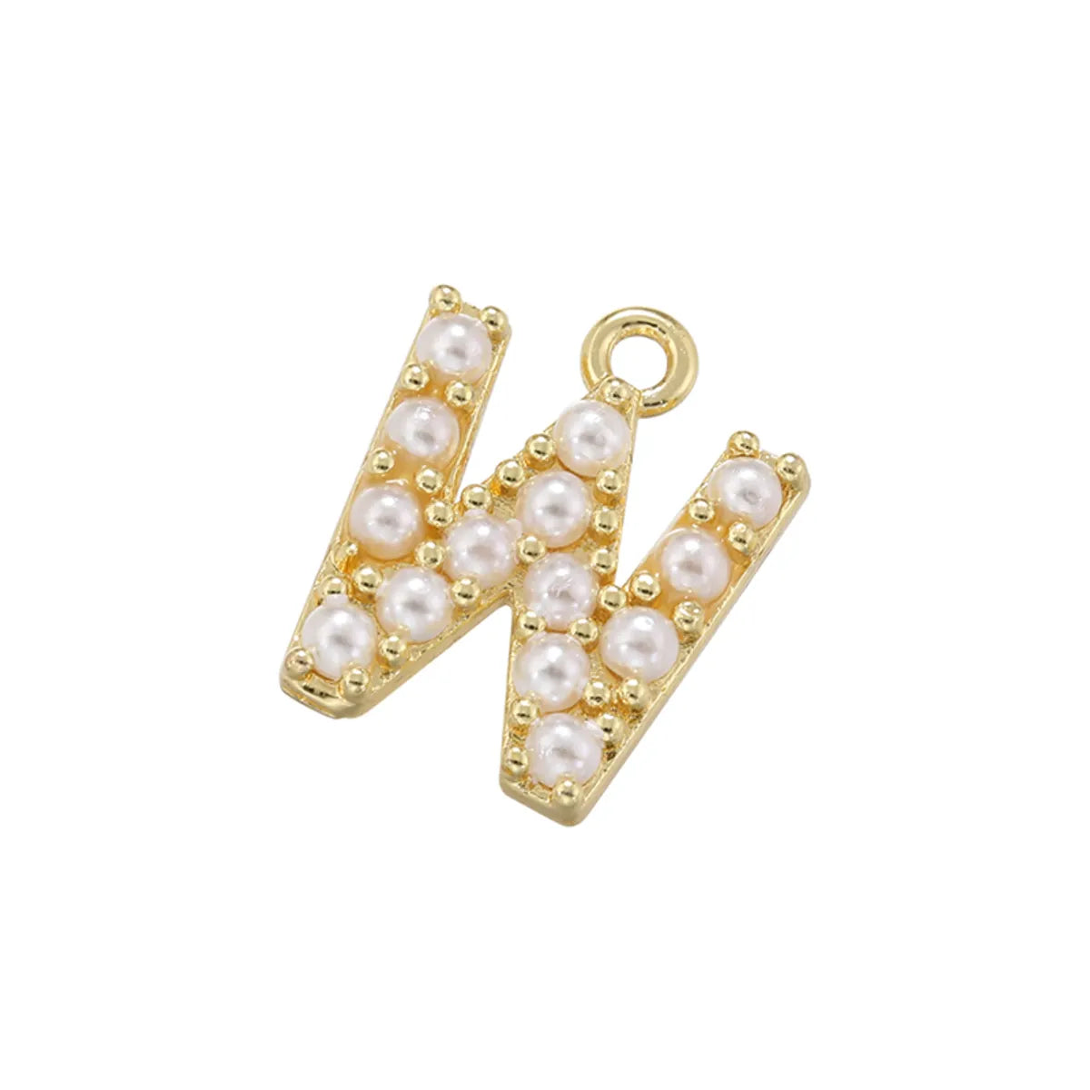 Casual Elegant Simple Style Letter Copper Plating Inlay Artificial Pearls 18k Gold Plated Charms