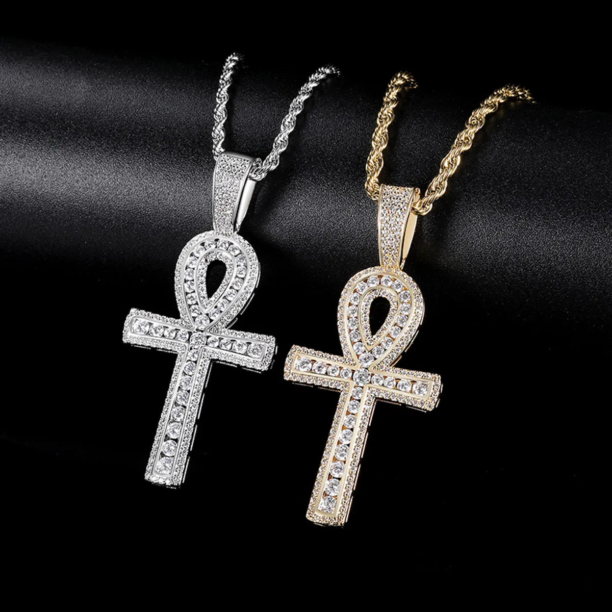 Casual Elegant Solid Color Copper Brass Plating Inlay Zircon 18K Gold Plated Women's Long Necklace