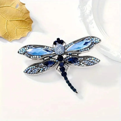 Casual Elegant Sports Dragonfly Alloy Inlay Artificial Rhinestones Glass Stone Women'S Scarf Ring Brooches 1 Piece