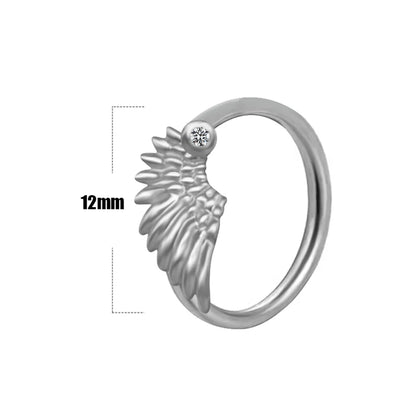 Casual Elegant Star Heart Shape Wings Stainless Steel Copper White Gold Plated Gold Plated Rhinestones Zircon Nose Ring In Bulk