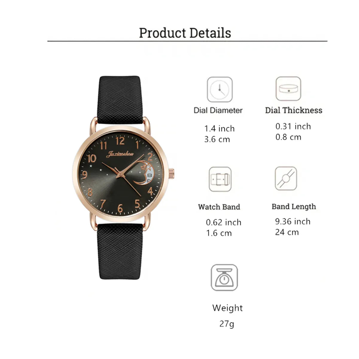 Casual Elegant Star Moon Buckle Quartz Women'S Watches