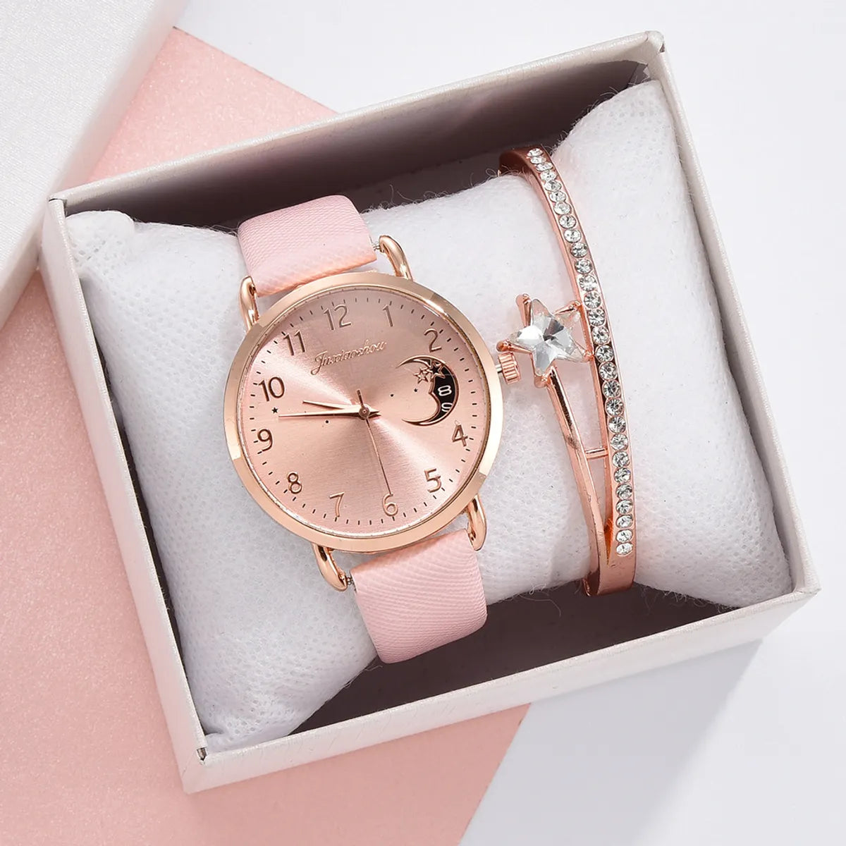 Casual Elegant Star Moon Buckle Quartz Women'S Watches