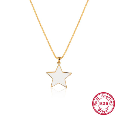 Casual Elegant Star Sterling Silver Plating 18k Gold Plated Pendant Necklace