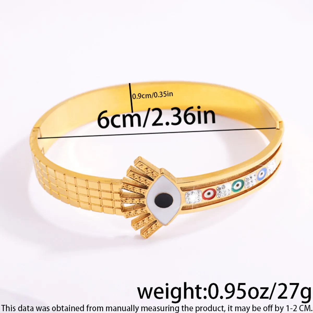 Casual Elegant Streetwear Devil'S Eye Flower Titanium Steel Bangle In Bulk