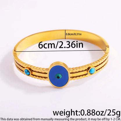 Casual Elegant Streetwear Devil'S Eye Flower Titanium Steel Bangle In Bulk