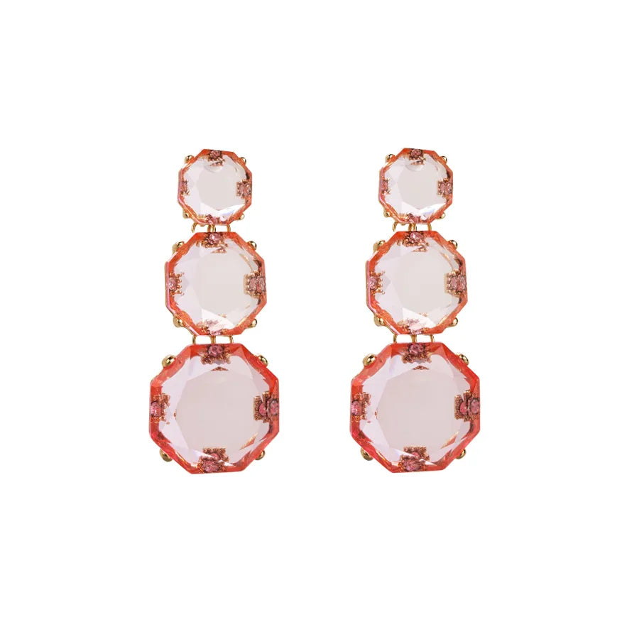 1 Pair Casual Elegant Sweet Round Plating Inlay Alloy Rhinestones Gold Plated Drop Earrings