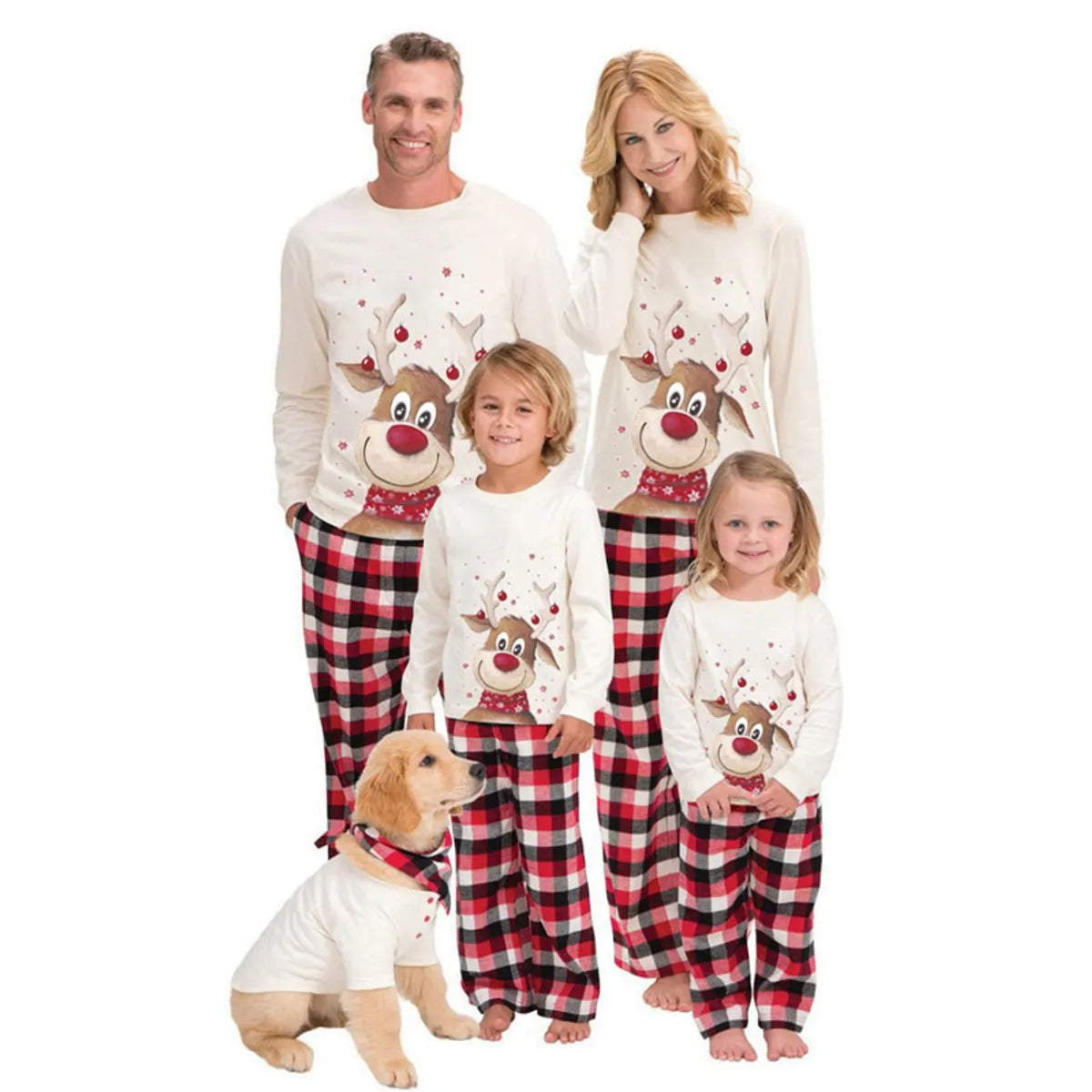 Casual Elk Cotton Blend Printing Pants Sets Casual Pants Hoodie Family Matching Outfits