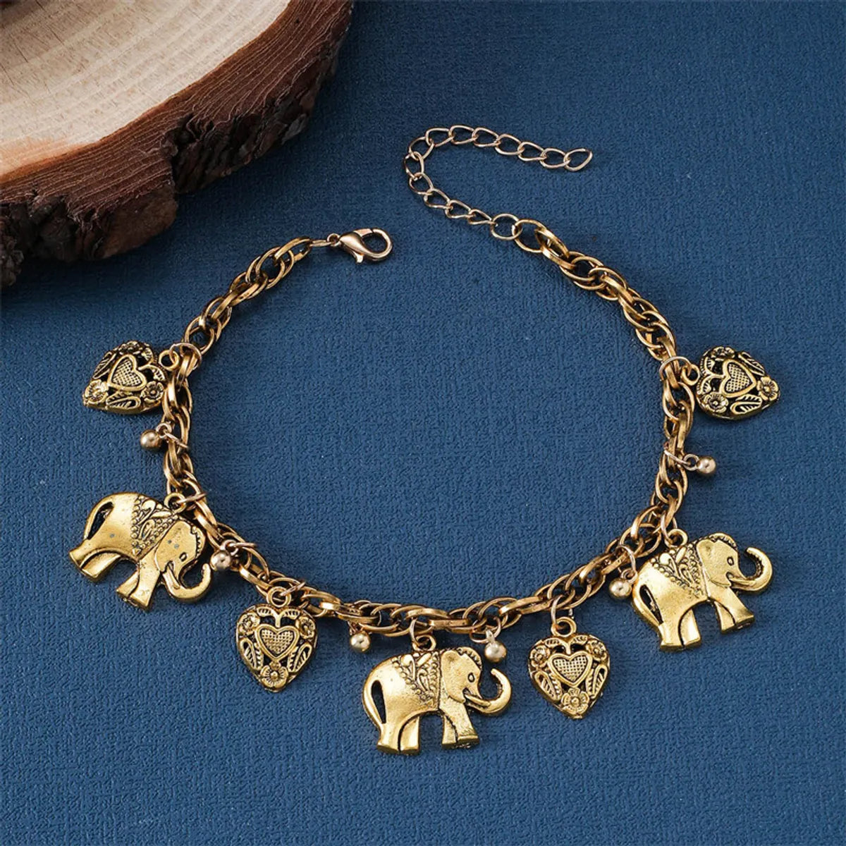 Casual Ethnic Style Heart Shape Elephant Alloy Plating Women'S Bracelets