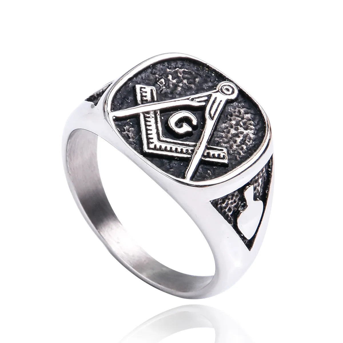 Casual Ethnic Style Totem Titanium Steel Polishing Men'S Rings