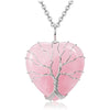 Casual Ethnic Style Tree Heart Shape Natural Stone Crystal Iron Wholesale Pendant Necklace