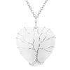 Casual Ethnic Style Tree Heart Shape Natural Stone Crystal Iron Wholesale Pendant Necklace