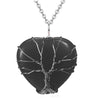 Casual Ethnic Style Tree Heart Shape Natural Stone Crystal Iron Wholesale Pendant Necklace