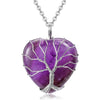 Casual Ethnic Style Tree Heart Shape Natural Stone Crystal Iron Wholesale Pendant Necklace