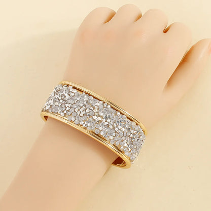 Casual Exaggerated Bohemian Ditsy Floral Alloy Gravel Wholesale Cuff Bracelets