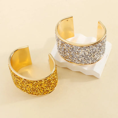 Casual Exaggerated Bohemian Ditsy Floral Alloy Gravel Wholesale Cuff Bracelets