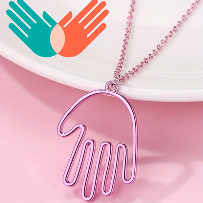 Casual Exaggerated Funny Palm Zinc Alloy Hollow Out Kid'S Pendant Necklace