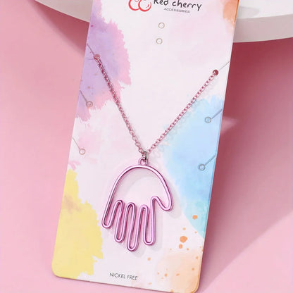 Casual Exaggerated Funny Palm Zinc Alloy Hollow Out Kid'S Pendant Necklace