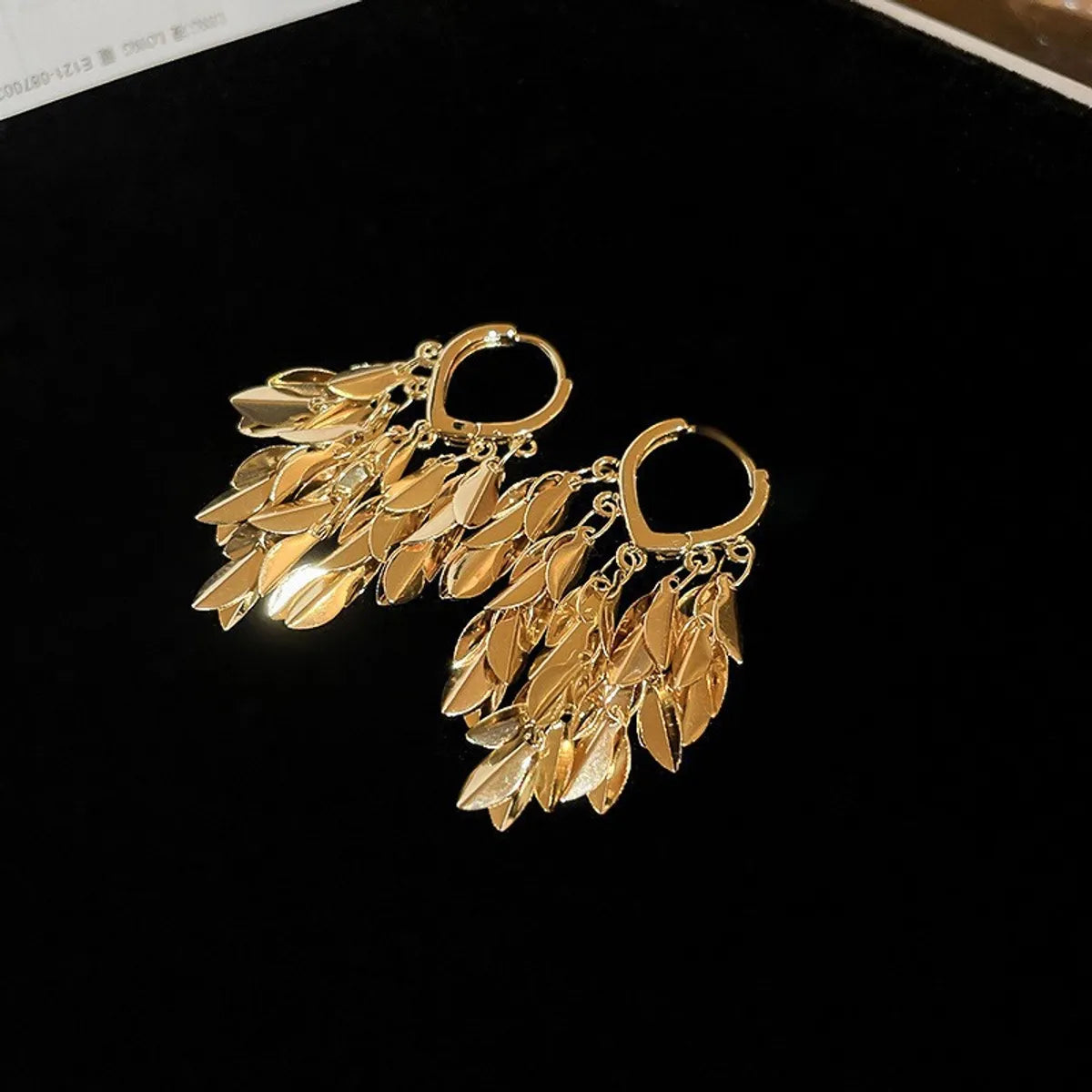 Casual Exaggerated Tassel Solid Color Metal Plating Women'S Drop Earrings